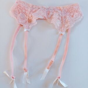 Vintage Victoria's Secret Pink Floral Lace Lingerie Garter Belt Size Small